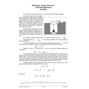 Reflections: Design Exercise 1 1.050 Solid Mechanics Fall 2004