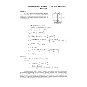Problem Set #10  Solution 1.050 Solid Mechanics Fall 2004