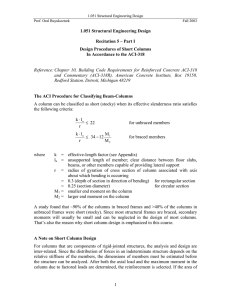 1.051 Structural Engineering Design Recitation 5 – Part I