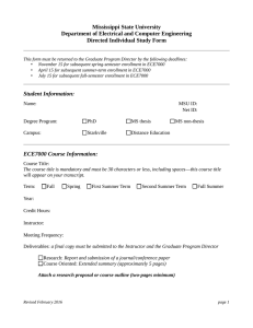 Mississippi State University Department of Electrical and Computer Engineering