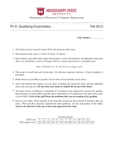 Ph.D. Qualifying Examination Fall 2012 Department of Electrical &amp; Computer Engineering