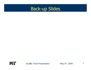 Back-up Slides 16.886: Final Presentation May 5 , 2004