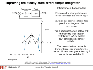 Improving the steady-state error: simple integrator