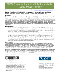 Rural Policy Brief  www.banko RUPRI Center for Rural Health Policy Analysis