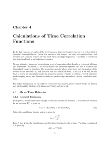 Calculations of Time Correlation Functions Chapter 4