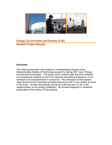 Energy, Environment and Society (5.92) Student Project Results
