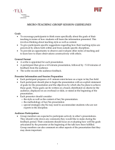 MICRO-TEACHING GROUP SESSION GUIDELINES