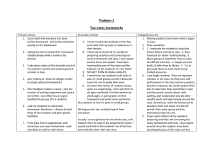 Problem 1 Too many homeworks