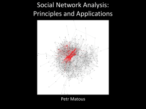 Social Network Analysis: Principles and Applications Petr Matous