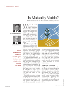 W Is Mutuality Viable? washington watch Some observations on the Massachusetts experience