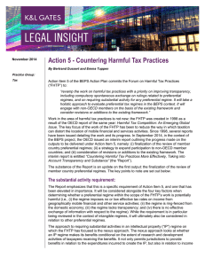 Action 5 - Countering Harmful Tax Practices