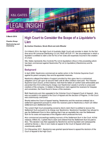 High Court to Consider the Scope of a Liquidator's Lien
