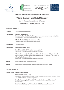 Summer Research Workshop and Conference “World Economy and Global Finance”