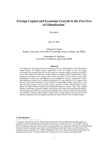 Foreign Capital and Economic Growth in the First Era of Globalization