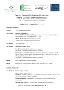 Summer Research Workshop and Conference “World Economy and Global Finance”