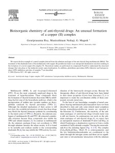 Bioinorganic chemistry of anti-thyroid drugs: An unusual formation