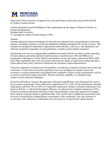 Supercritical fluid extraction of organics from coal gasification wastewaters using... by Ambrey Gordon Gartner