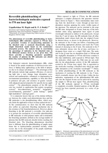 Reversible photobleaching of RESEARCH COMMUNICATIONS