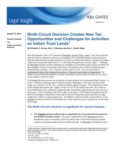Ninth Circuit Decision Creates New Tax Opportunities and Challenges for Activities