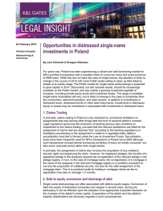 Opportunities in distressed single-name investments in Poland