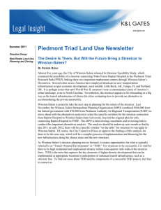 Piedmont Triad Land Use Newsletter Winston-Salem?