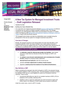 A New Tax System for Managed Investment Trusts