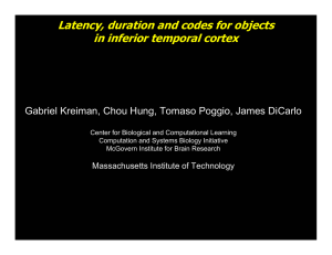 Latency, duration and codes for objects in inferior temporal cortex