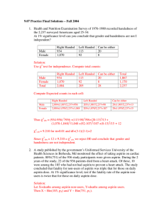 9.07 Practice Final Solutions – Fall 2004