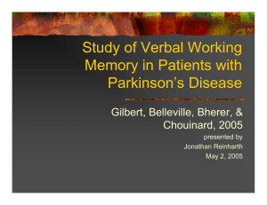 Study of Verbal Working Memory in Patients with Parkinson’s Disease