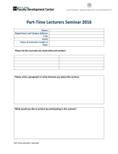 Part-Time Lecturers Seminar 2016