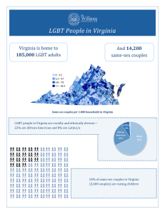 LGBT People in Virginia Virginia is home to 14,200