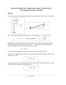 Structures Design Task - Engineering Analysis - Final Revision Bending EI