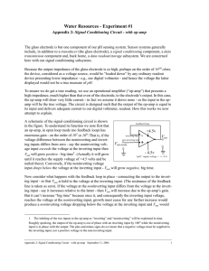 Water Resources - Experiment #1 Signal Conditioning Circuit - with op-amp