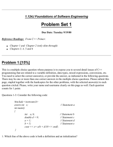 Problem Set 1 Problem 1:[15%] 1.124J Foundations of Software Engineering