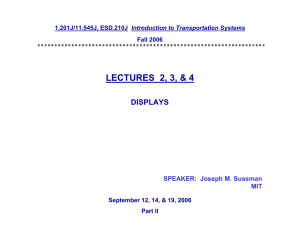LECTURES  2, 3, &amp; 4 DISPLAYS SPEAKER:  Joseph M. Sussman MIT