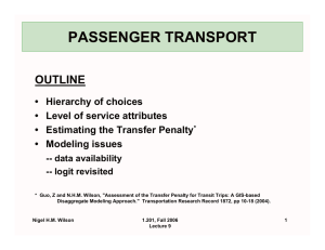 PASSENGER TRANSPORT OUTLINE