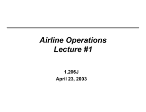 Airline Operations Lecture #1 1.206J April 23, 2003