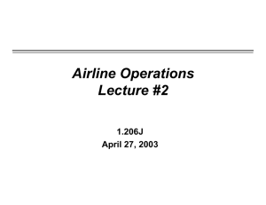 Airline Operations Lecture #2 1.206J April 27, 2003