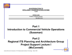 Part 1 Introduction to Commercial Vehicle Operations (Sussman) Part 2