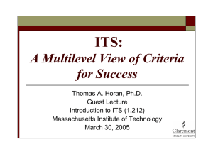 ITS: A Multilevel View of Criteria for Success
