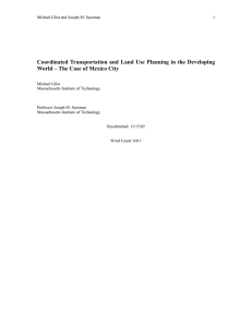 Coordinated Transportation and Land Use Planning in the Developing