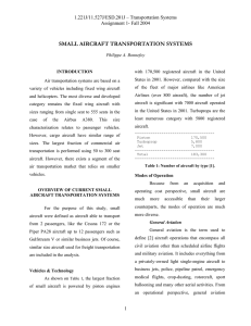 SMALL AIRCRAFT TRANSPORTATION SYSTEMS 1.221J/11.527J/ESD.201J – Transportation Systems Assignment 1- Fall 2004