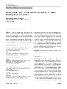 The Impact of Asthma Health Education for Parents of Children