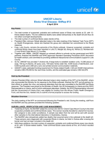 UNICEF-Liberia Ebola Viral Disease: SitRep #13  9 April 2014