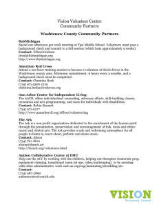 Vision Volunteer Center Community Partners Washtenaw County Community Partners