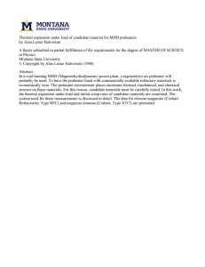 Thermal expansion under load of candidate material for MHD preheaters