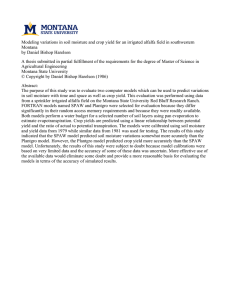 Modeling variations in soil moisture and crop yield for an... Montana