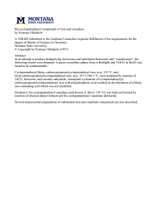 Bis-cyclopentadienyl compounds of iron and vanadium by Norman J Birkholz