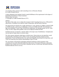 An evaluation of the consumer credit counseling service in Missoula,... by Cynthia Elizabeth Bryson