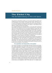 The Global City The De-Nationalizing of Time and Space Saskia Sassen